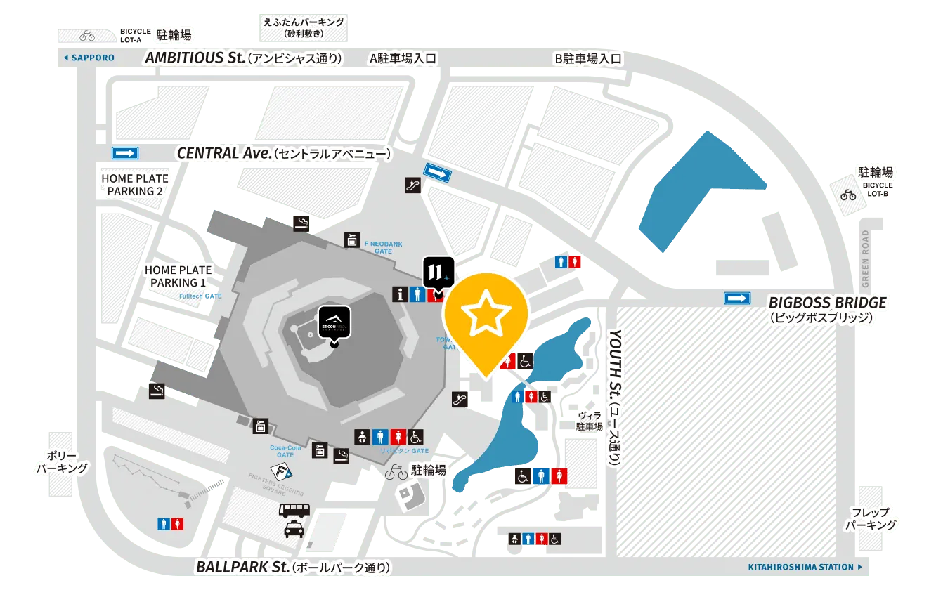 Specialized Hokkaido Ballpark F Village Experience Center位置